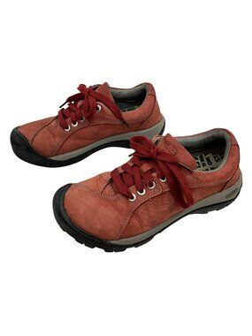 Keen Presidio Leather Low-Top Casual Hiking Shoes Womens 7 Brick Red